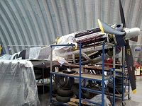 P-51D 'Jumpin Jacques' stripped of cowlings and canopy