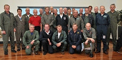 Peter with the pilots gathered at Biggin Hill for the Battle of Britain 75th Anniversary commemorations there.