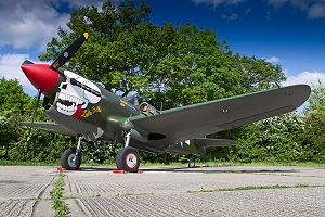 The P-40 at North Weald on her debut in her new markings
